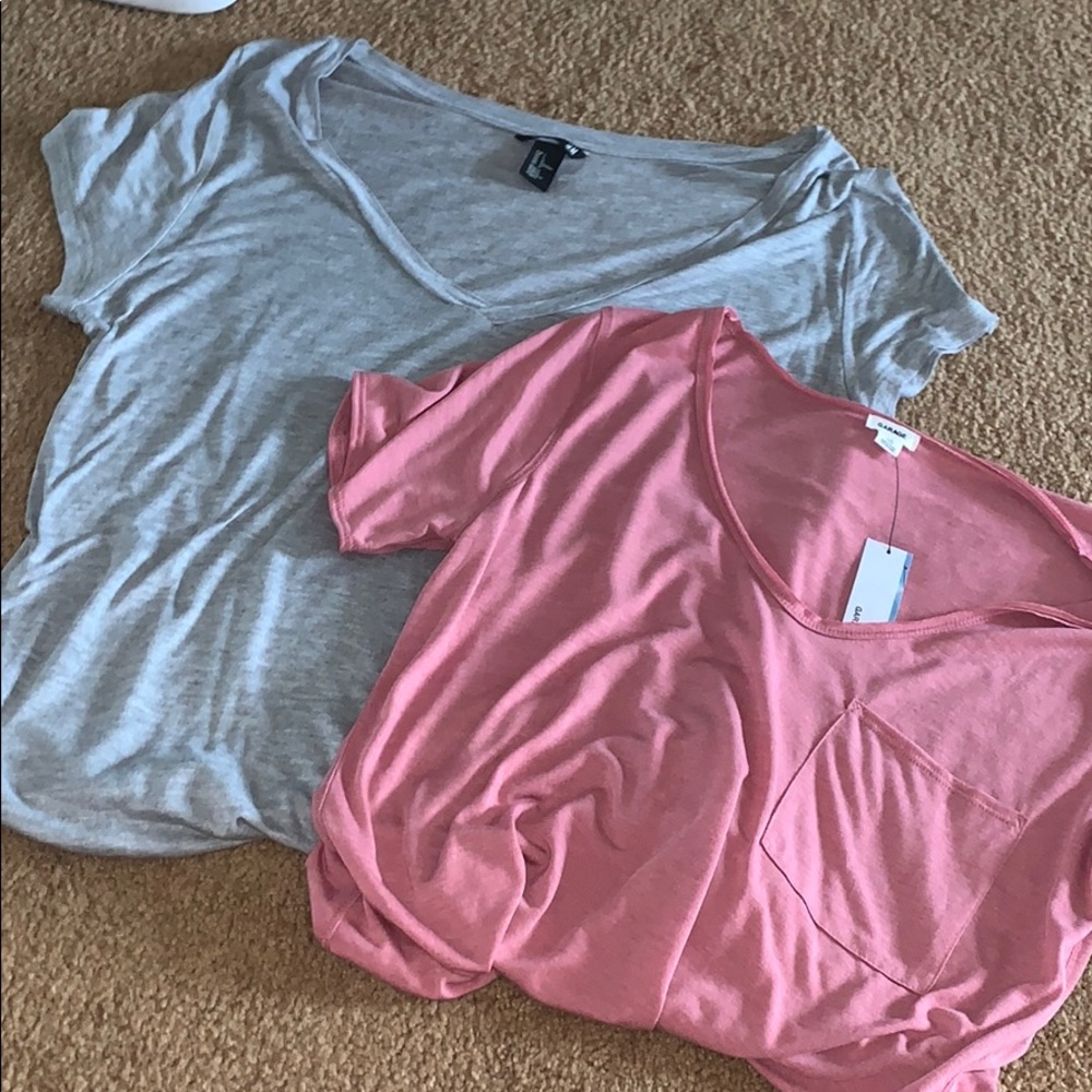 two soft tees- H&M and garage